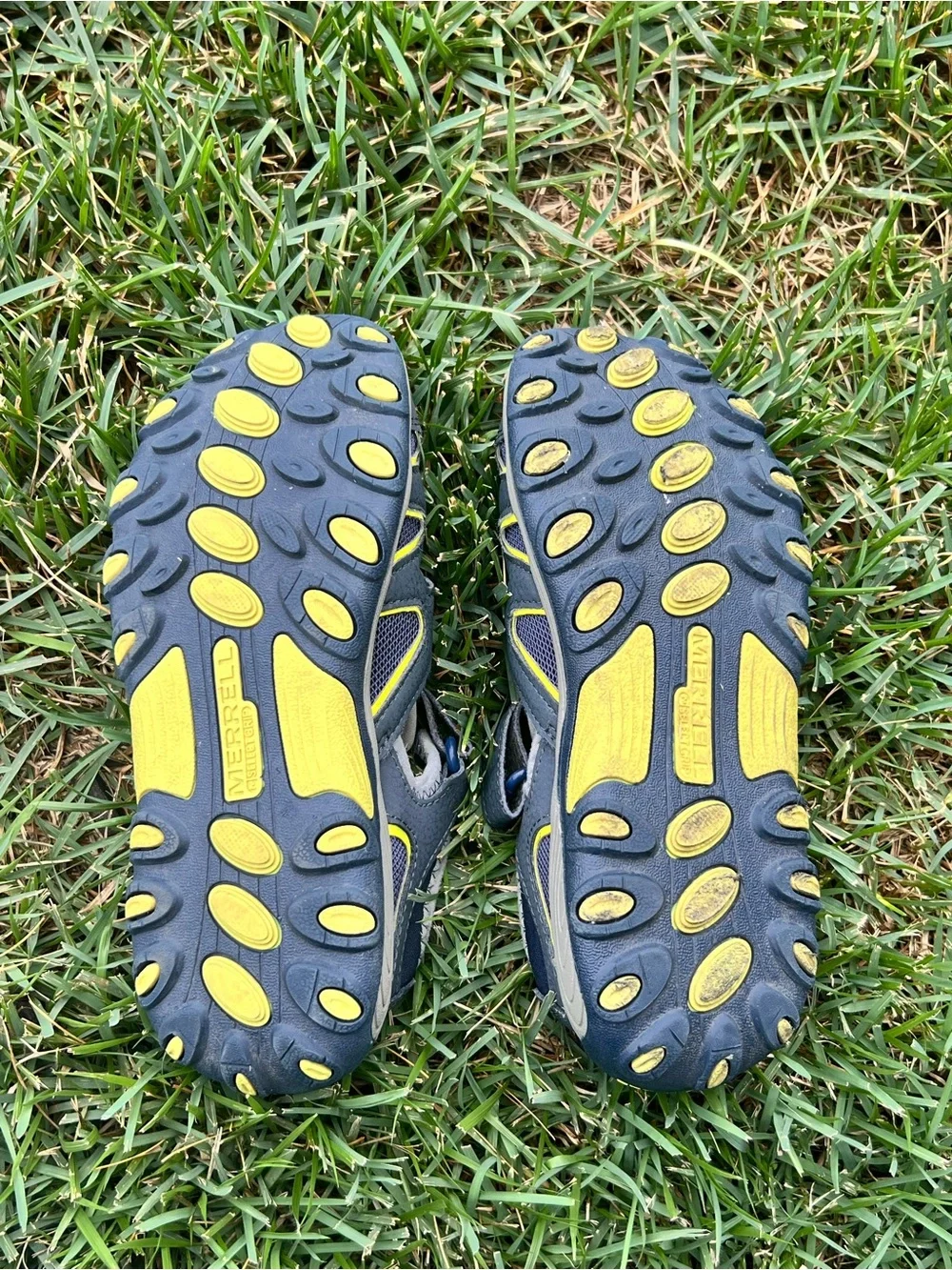 Merrell Kids Gray and Yellow Outdoor Closed-Toe Sandals